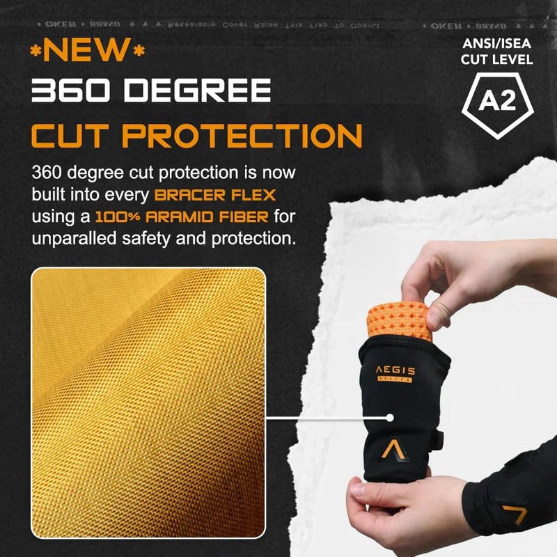 AEGIS Bracer Flex 360 Multi Sport Wrist Guard, Adult/Youth, Featuring Impact and Cut Resistant Technology - Image 5